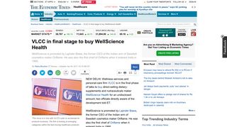 
                            7. VLCC in final stage to buy WellScience Health - The Economic Times