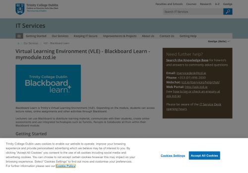 
                            4. VLE - Blackboard Learn - IT Services : Trinity College Dublin