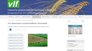 
                            11. vlf im Bayer. Landw. Wochenblatt - vlf :: Verband für landwirtschaftliche ...