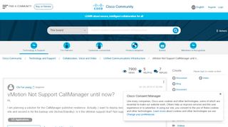 
                            1. vMotion Not Support CallManager until n... - Cisco Community