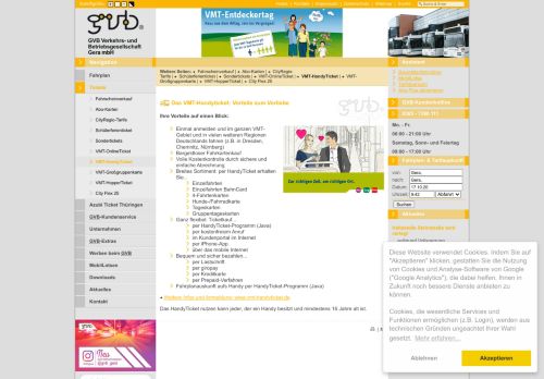 
                            10. VMT-HandyTicket :: GVB - Geraer Verkehrsbetrieb GmbH
