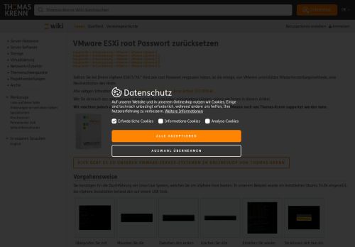 
                            1. VMware ESXi root Passwort zurücksetzen – Thomas-Krenn-Wiki