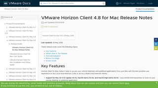 
                            11. VMware Horizon Client 4.8 for Mac Release Notes