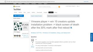 
                            9. Vmware player + win 10 creators update installation problem ...