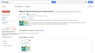 
                            13. VMware VCloud Architecture Toolkit (vCAT): Technical and Operational ...