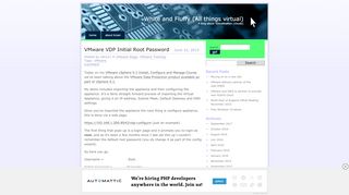 
                            5. VMware VDP Initial Root Password | White and Fluffy (All things virtual)