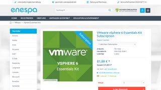 
                            12. VMware vSphere 6 Essentials Kit Subscription | enespa Software ...