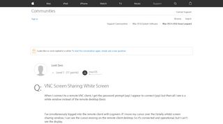 
                            8. VNC Screen Sharing: White Screen - Apple Community