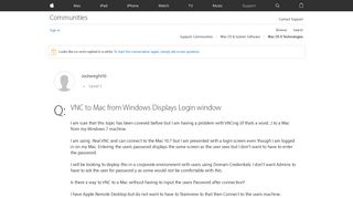 
                            3. VNC to Mac from Windows Displays Login wi… - Apple Community