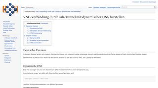 
                            10. VNC-Verbindung durch ssh-Tunnel mit dynamischer DNS herstellen ...