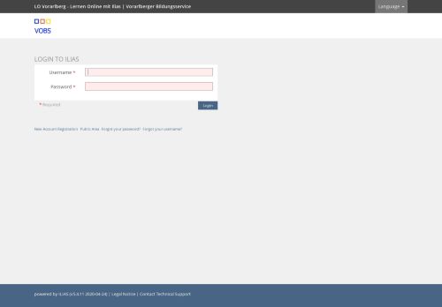 
                            3. VOBS Ilias 5.3 - ILIAS Login Page