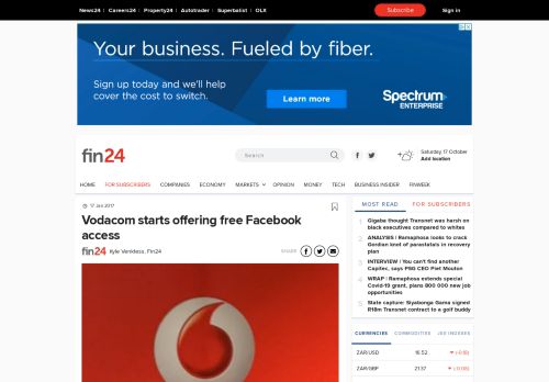 
                            7. Vodacom starts offering free Facebook access | Fin24