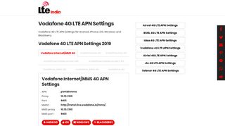 
                            10. Vodafone 4G LTE APN Settings 2019 - 4G APN Settings