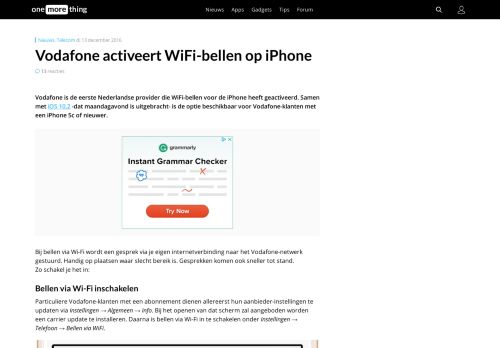 
                            10. Vodafone activeert WiFi-bellen op iPhone » One More Thing