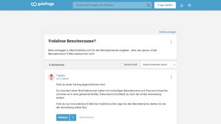 
                            11. Vodafone Benutzername? (Handy, Smartphone) - Gutefrage