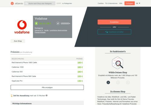 
                            4. Vodafone - bis zu 240€ Prämie für's Freunde werben oder ... - Aklamio