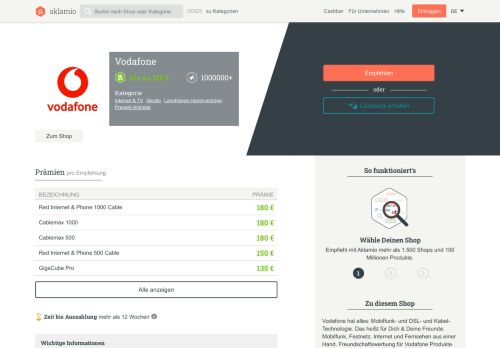 
                            3. Vodafone - bis zu 240€ Prämie für's Freunde werben oder Cashback