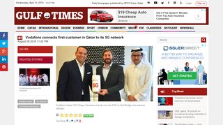 
                            10. Vodafone connects first customer in Qatar to its 5G network - Gulf Times