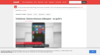 
                            3. Vodafone: Datenvolumen abfragen - so geht's - CHIP