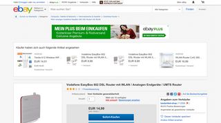 
                            10. Vodafone EasyBox 602 DSL Router mit WLAN / Analogen Endgeräte ...