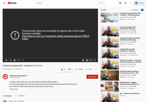 
                            5. Vodafone EasyBox 803 - Installation - YouTube