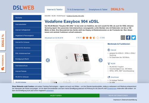 
                            7. Vodafone EasyBox 904 xDSL: Funktionen, Technische Details und ...