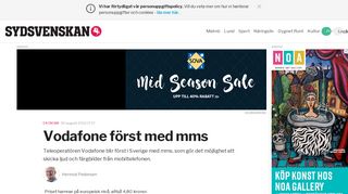 
                            3. Vodafone först med mms - Sydsvenskan