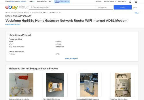 
                            9. Vodafone Hg658c Home Gateway Network Router WiFi ... - eBay