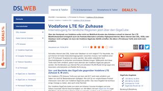 
                            6. Vodafone LTE für Zuhause: Mit bis zu 150 Mbit/s im Internet surfen