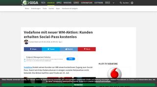 
                            6. Vodafone mit neuer WM-Aktion: Kunden erhalten Social-Pass ... - Giga