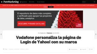 
                            10. Vodafone personaliza la página de Login de Yahoo! con su marca ...