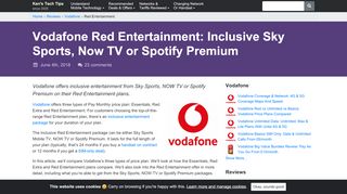 
                            13. Vodafone Red Entertainment: Inclusive Sky Sports, Now TV or Spotify