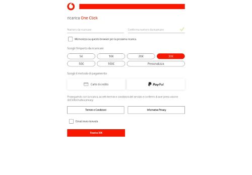 
                            2. Vodafone Ricarica One Click