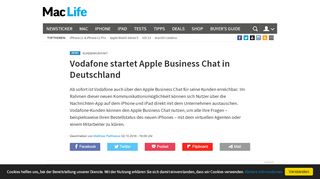 
                            11. Vodafone startet Apple Business Chat in Deutschland | Mac Life