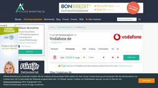 
                            5. Vodafone.de Partnerprogramm: bis zu 153,00 EUR Provision pro ...