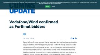 
                            10. Vodafone/Wind confirmed as Forthnet bidders - TeleGeography