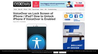 
                            8. VoiceOver on Lock Screen of iPhone / iPad? How to Unlock iPhone if ...