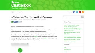 
                            11. Voiceprint: The New WeChat Password | WeChat Blog: Chatterbox