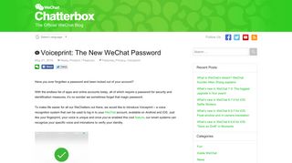 
                            5. Voiceprint: The New WeChat Password | WeChat Blog: ...