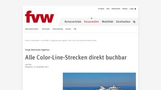 
                            8. Voigt Seereisen Agentur: Alle Color-Line-Strecken direkt buchbar - fvw