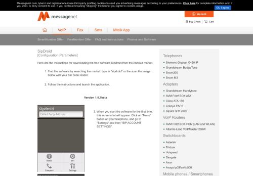 
                            8. Voip Configuration - SipDroid for Android - Messagenet