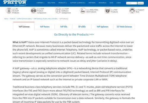 
                            1. VoIP Gateways from Patton | SmartNode Brand. Made in USA