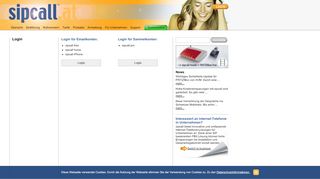 
                            10. VoIP Östereich: sipcall Login - Sipcall.at