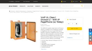 
                            11. VoIP UL Class I Division 2 - WiFi IP PagePhone (w/ Relay) | Brand ...