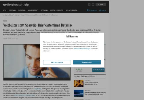 
                            3. Voipbuster statt Sparvoip: Briefkastenfirma Betamax - Onlinekosten.de