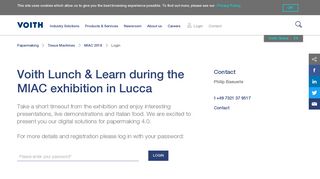 
                            4. Voith Lunch & Learn during the MIAC exhibition in Lucca - Login | Voith