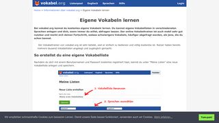 
                            3. Vokabeltrainer selbst eingeben kostenlos online ... - Vokabel.org