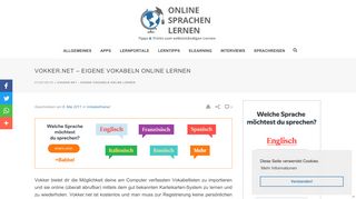 
                            3. vokker.net – Eigene Vokabeln online lernen - Online Sprachen Lernen