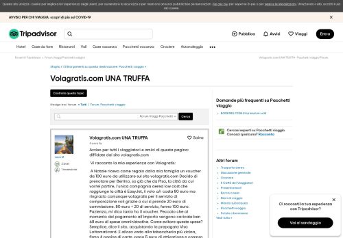 
                            8. Volagratis.com UNA TRUFFA - Pacchetti viaggio Forum - ...