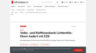 
                            12. Volks- und Raiffeisenbank Lichtenfels-Ebern hadert mit EZB - inFranken